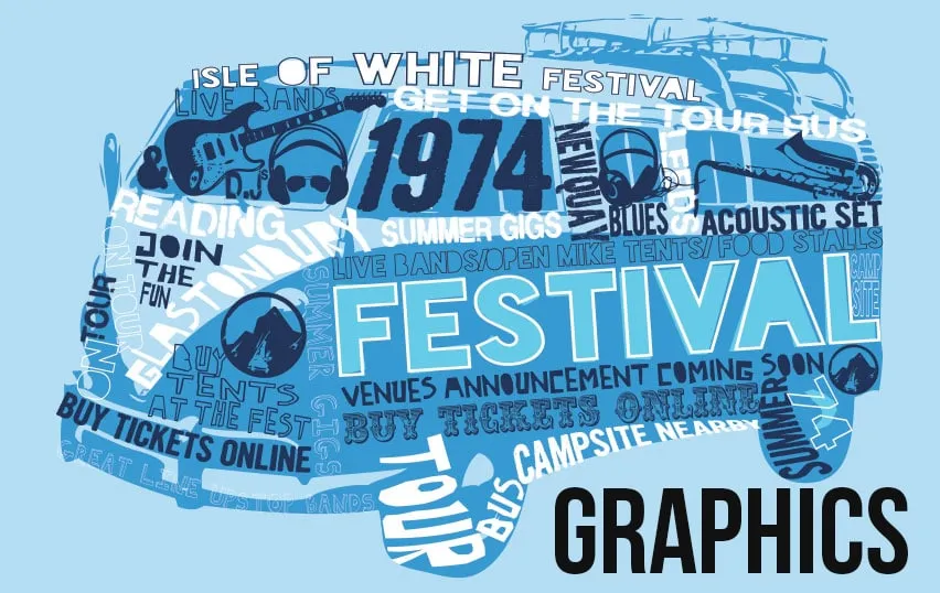 Graphics: festival campervan print design